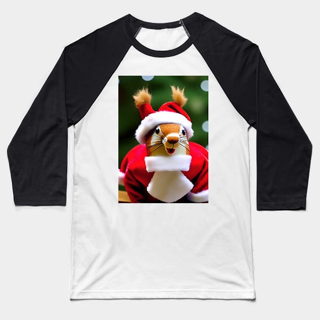 LAUGHING FATHER XMAS SQUIRREL Baseball T-Shirt by sailorsam1805